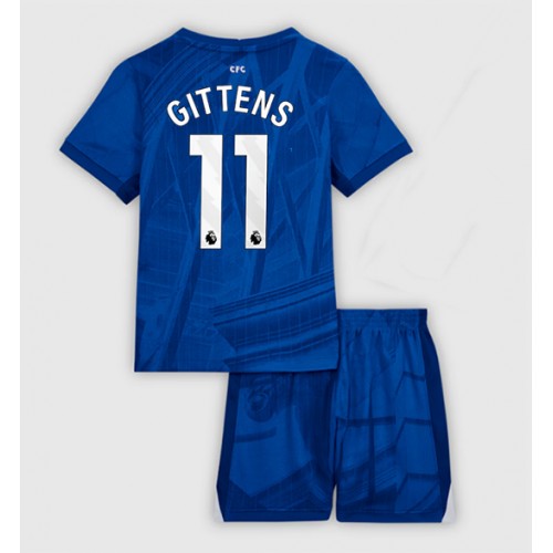 Stroje piłkarskie Chelsea Jamie Gittens #11 Koszulka Podstawowej dla dzieci 2025-26 Krótki Rękaw (+ szorty)